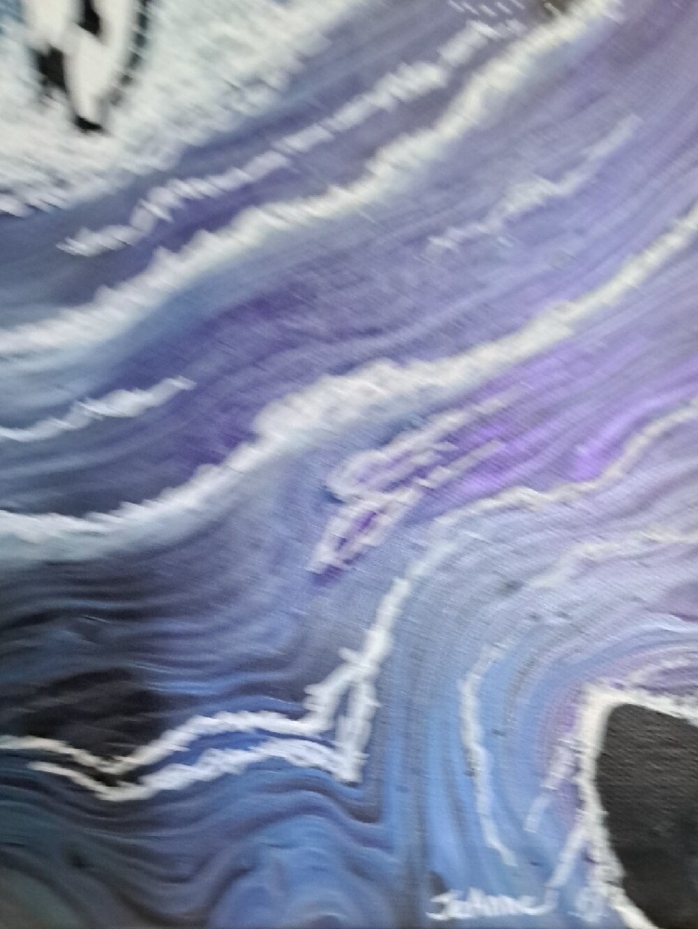 Hand Painted Dynamic Orca Pod Playing in the Waves - Picture 5 of 8